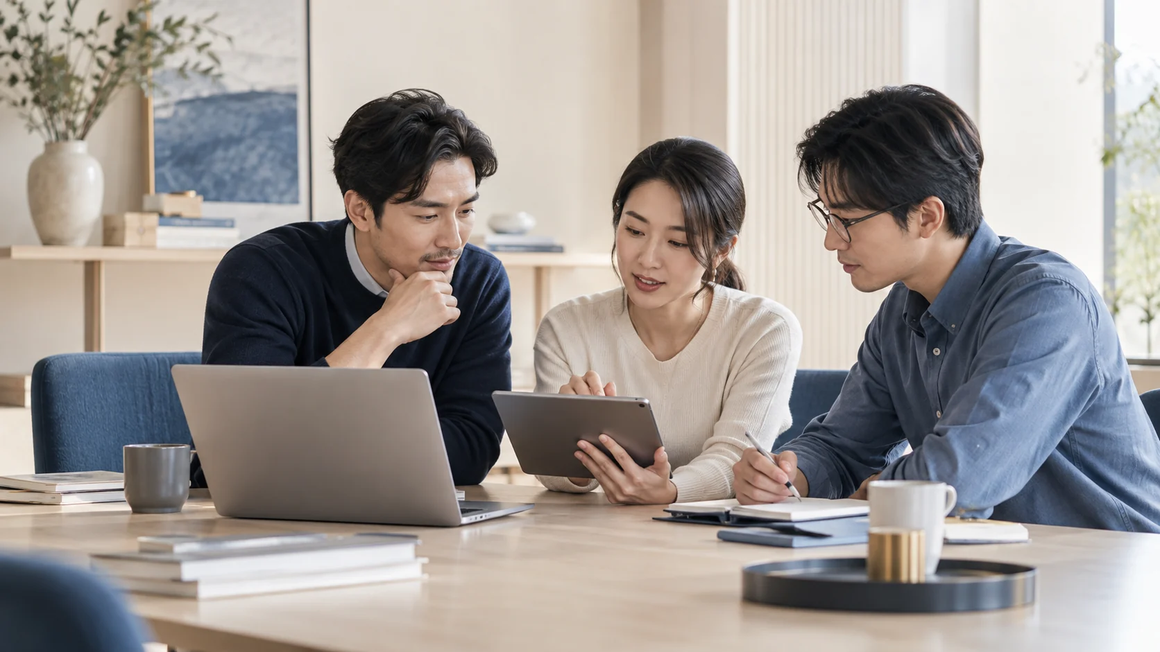 AI 生成的业务团队培训与协作场景概念图