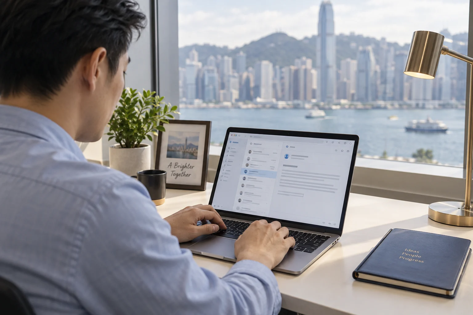 AI 生成的国际业务沟通与客户协作场景概念图